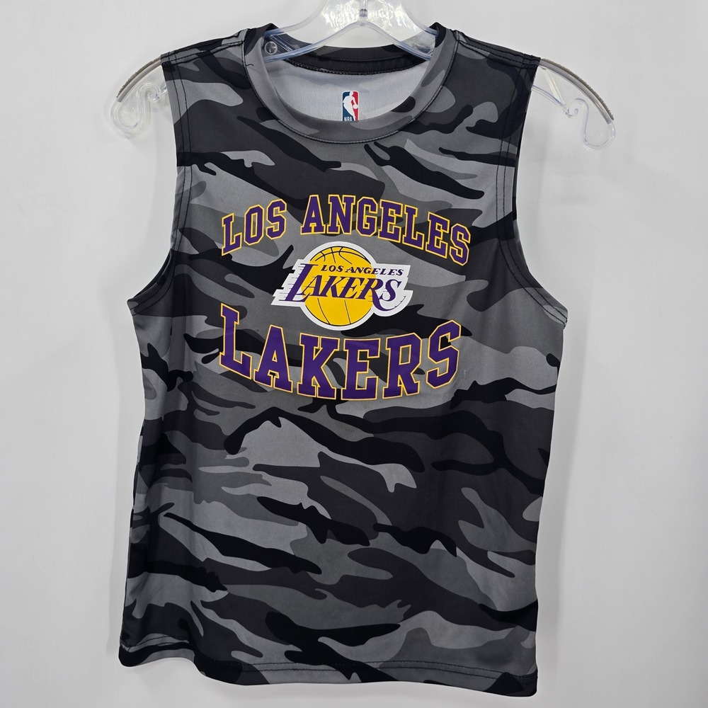 NBA Los Angeles Lakers LeBron James 6 Camo Sleeveless Jersey Kids Medium 10-12